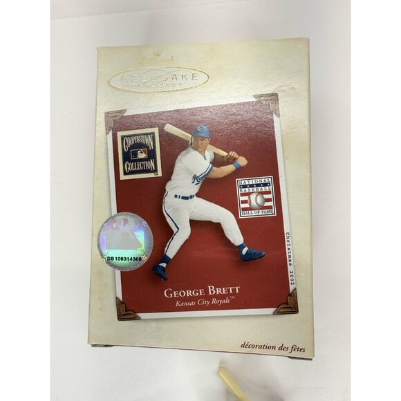 2 Hallmark Keepsake Ornaments Derek Jeter And George Brett At The Ballpark - Picture 8 of 12